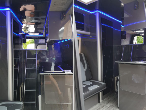 Merc Sprinter - Sports Tourer | Ladder to high level double bed
